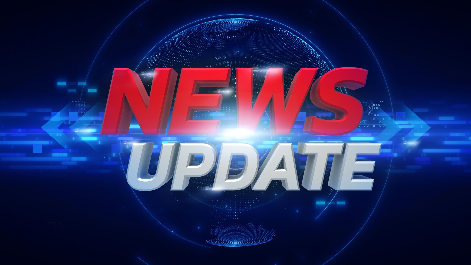 Broadcast  graphic title, News Update, 3D rendering